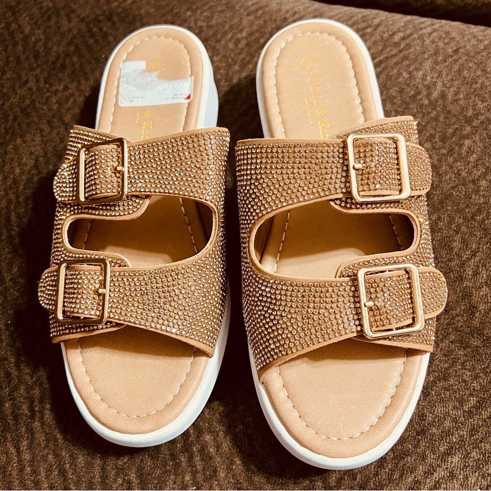 Olivia & Kate Buckle Embellished Sandals